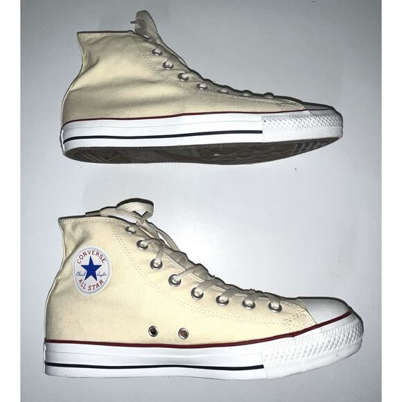 Converse Chuck Taylor All Star Mens 9 Womens 11 Natural White Hi Top Sneakers - Picture 7 of 11